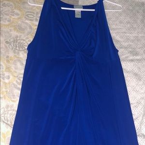 Knee length navy blue sleeveless dress